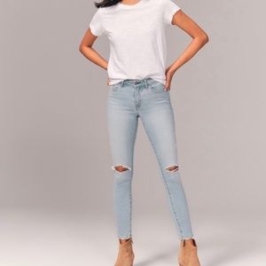 Abercrombie Mid Rise Super Skinny Ankle Jeans